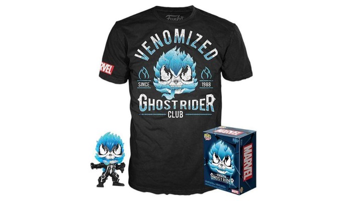 Funko Pop! Marvel Venom Ghost Rider Glow Action Figure With T-Shirt ( Large )