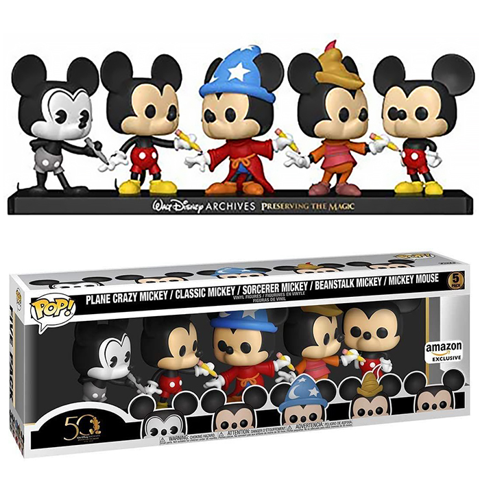 Pack De 5 Figurines Minnie Mouse 50 Th Anniversary / Mickey Mouse