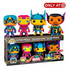 Funko Pop! Marvel - Captain America , Iron Man , Thor and Doctor Strange [4 Pack] [BlackLight]
