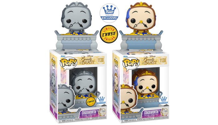 Funko Pop! Beauty and the Beast - Cogsworth #1138 [Chase + Common] [Bundle]