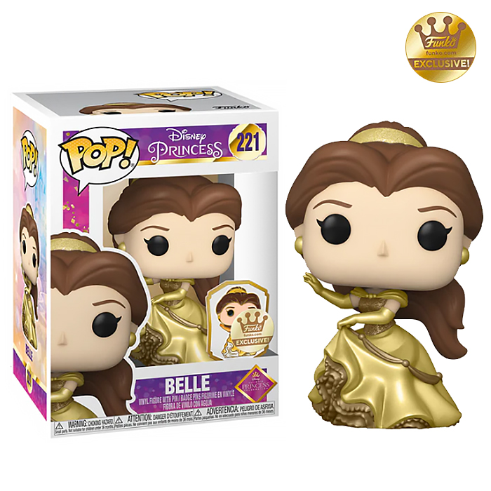 Figurine Pop Disney Ultimate Princess #221 pas cher : Belle - Métallique  sticker doré